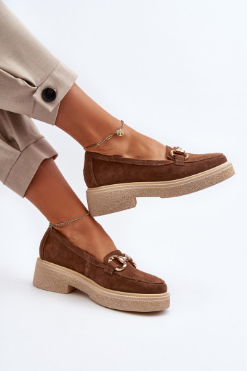 Zazoo 3429 INildledermokassins Feminin mit Ornamenten braune Farbe 2