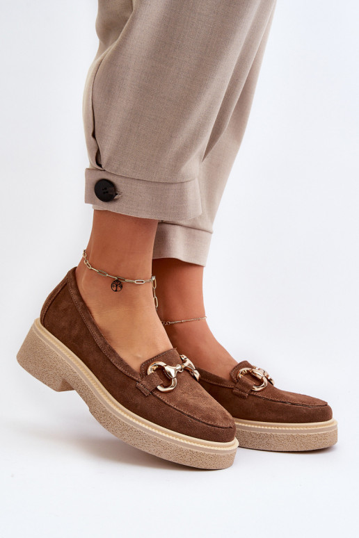 Zazoo 3429 INildledermokassins Feminin mit Ornamenten braune Farbe Zazoo 3429 INildledermokassins Feminin mit Ornamenten braune Farbe