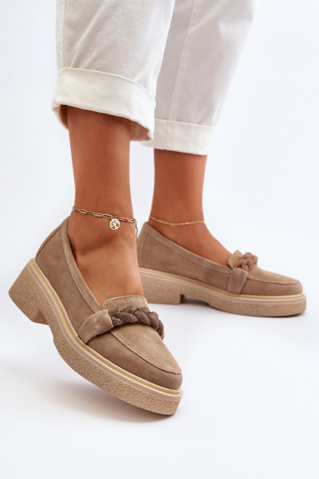 Zazoo 3429/IN Elegante INildledermokassins mit Ornamenten Beige