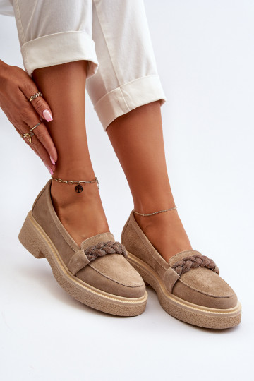 Zazoo 3429/IN Elegante Wildleder Mokassins mit Ornamenten in Sand 2