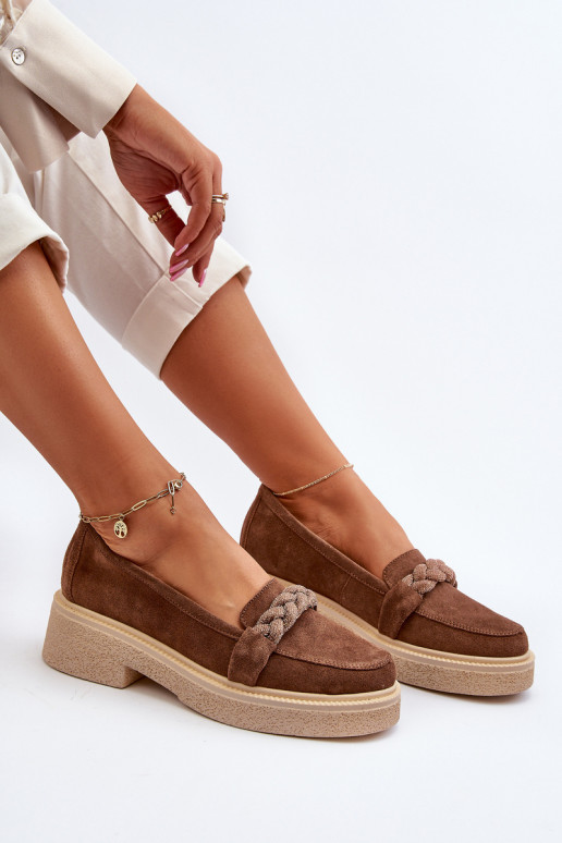 Zazoo 3429/IN Elegante INildledermokassins mit Ornamenten braune Farbe Zazoo 3429/IN Elegante INildledermokassins mit Ornamenten braune Farbe