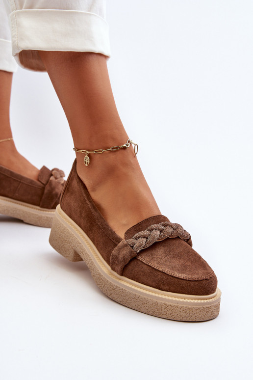 Zazoo 3429/IN Elegante INildledermokassins mit Ornamenten braune Farbe Zazoo 3429/IN Elegante INildledermokassins mit Ornamenten braune Farbe