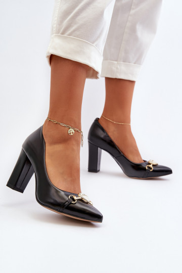 Zazoo 2453/OS Haut Schuhe mit Absätzen mit Herzen schZuarze Farbe