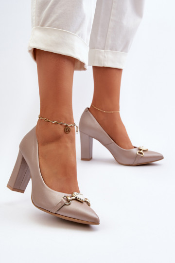 Zazoo 2453/OS Haut Schuhe mit Absätzen mit Herzen Perlmutt
