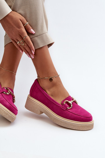Zazoo 3429 INildledermokassins Feminin mit Ornamenten pinke Farbe 2