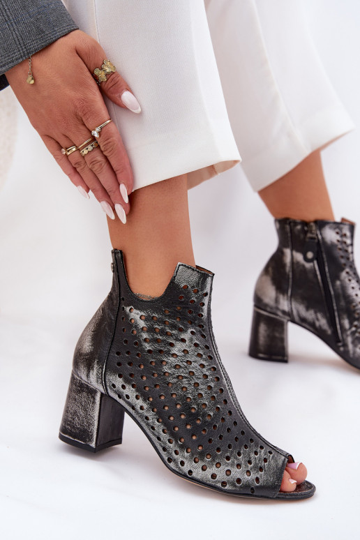 Haut Durchbrochene Stiefel Es mussciejka 05420-01 schZuarze Farbe Haut Durchbrochene Stiefel Es mussciejka 05420-01 schZuarze Farbe