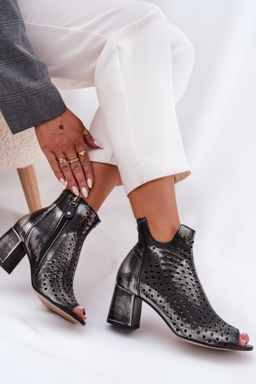 Haut Durchbrochene Stiefel Es mussciejka 05420-01 schZuarze Farbe Haut Durchbrochene Stiefel Es mussciejka 05420-01 schZuarze Farbe