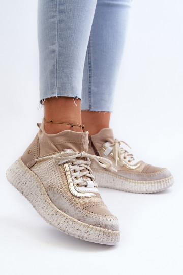 aus INildleder Schuhe Feminin Es mussciejka 06405-04 Beige