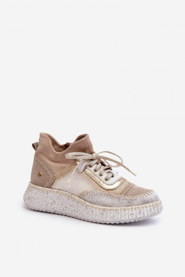 aus INildleder Schuhe Feminin Es mussciejka 06405-04 Beige 2