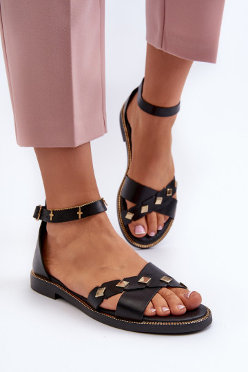 Zazoo 40378 gleichschenklig Damensandalen Feminin schZuarze Farbe
