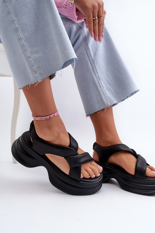 Damensandalen Feminin mit modischer Es mussssivsohle schZuarze Farbe GOE NN2N4106 Damensandalen Feminin mit modischer Es mussssivsohle schZuarze Farbe GOE NN2N4106