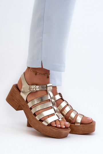Zazoo 40410 Damensandalen Feminin goldene Farbe