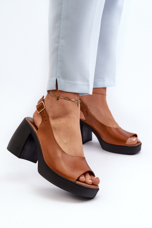 Zazoo 40376 Damensandalen Auf massiven Absätzen braune Farbe Zazoo 40376 Damensandalen Auf massiven Absätzen braune Farbe