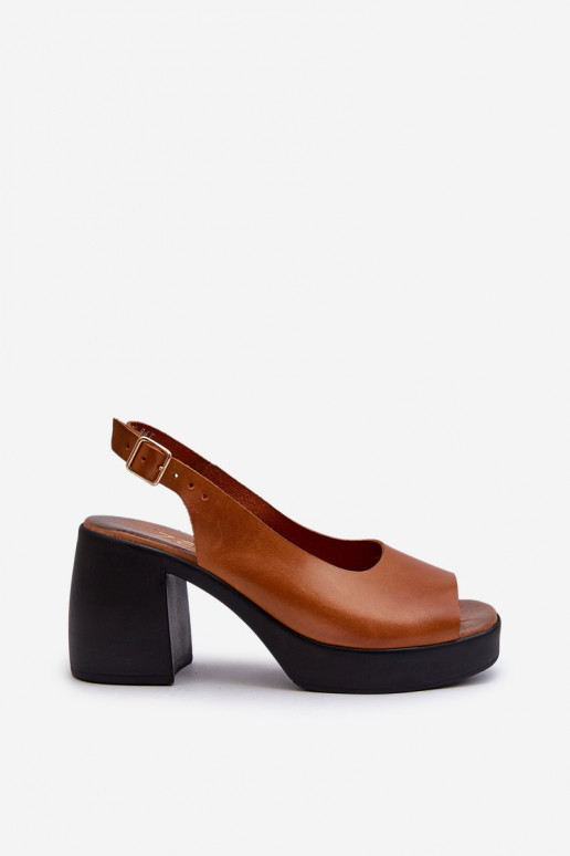 Zazoo 40376 Damensandalen Auf massiven Absätzen braune Farbe Zazoo 40376 Damensandalen Auf massiven Absätzen braune Farbe