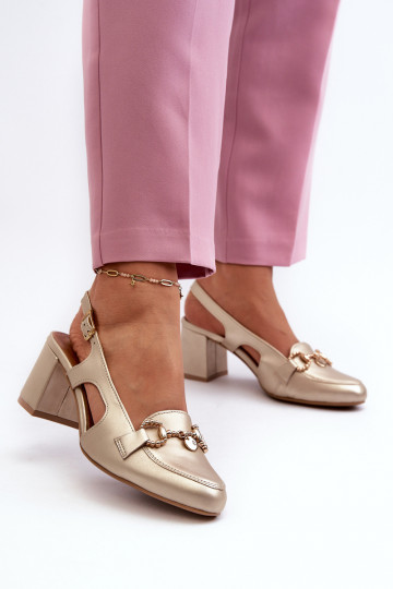 Damen-Sandalen mit Absatz Tai turiciejka 06419-25 in Gold