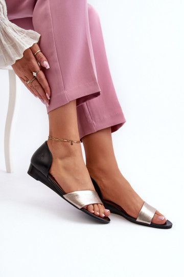 Damen-Sandalen Tai turiciejka 1971-67 in Schwarz und Gold 2
