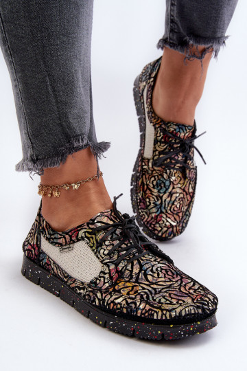 Gemustert Schuhe Feminin Es mussciejka 06347-01 schZuarze Farbe 2