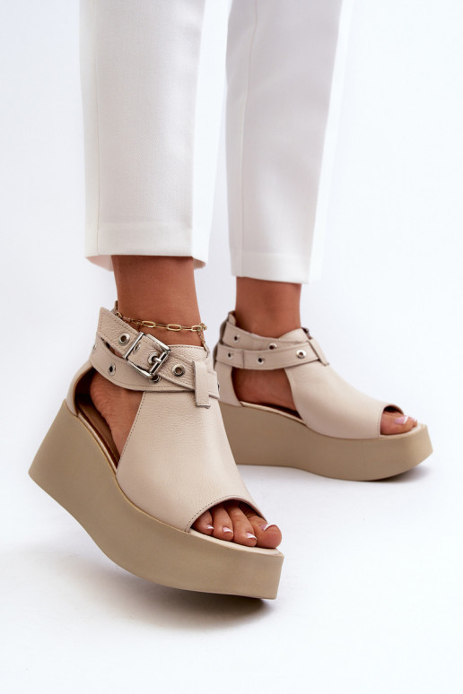 Haut Plateausandalen Beige Zazoo 1732 Haut Plateausandalen Beige Zazoo 1732