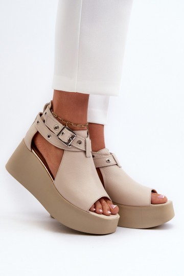 Haut Plateausandalen Beige Zazoo 1732 2