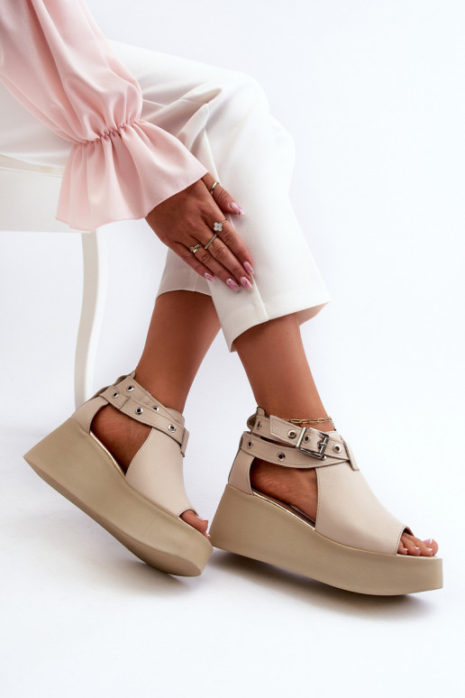 Haut Plateausandalen Beige Zazoo 1732 Haut Plateausandalen Beige Zazoo 1732