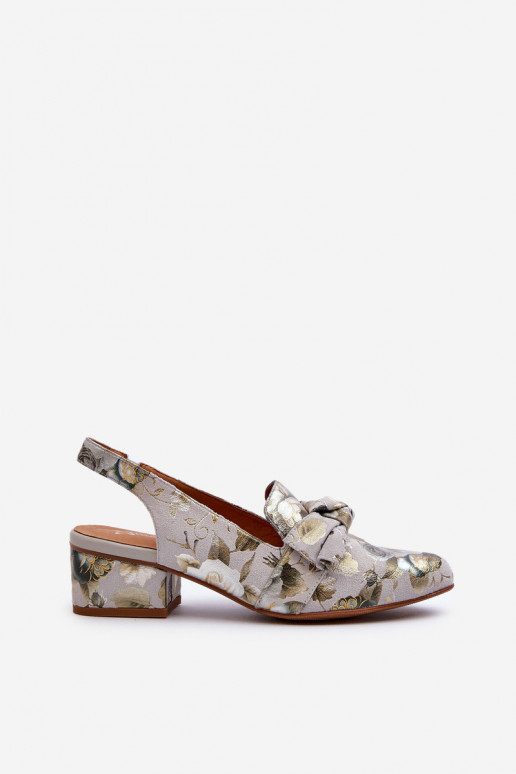 Feminin Damensandalen Auf niedrigem Absatz mit Blumen Es mussciejka N6539-38 grüne Farbe Feminin Damensandalen Auf niedrigem Absatz mit Blumen Es mussciejka N6539-38 grüne Farbe