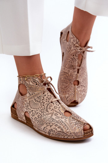 Gemustert Haut Stiefel Es mussciejka 03426-02 Beige