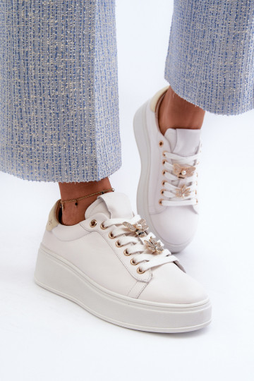 Haut Sneakers Stilvollllschuhe Feminin mit einer PlattformPrzypinkami D&A SN67 Zueiße Farbe