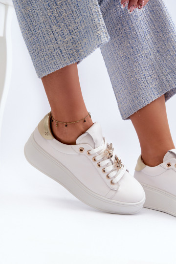 Haut Sneakers Stilvollllschuhe Feminin mit einer PlattformPrzypinkami D&A SN67 Zueiße Farbe 2