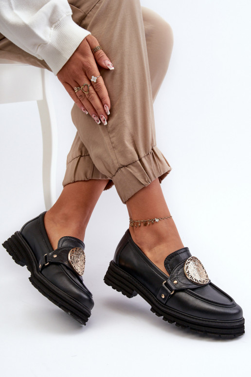 Zazoo 3485 Mokassins für Damen mit goldenen Details Ermöglichtturleder Zazoo 3485 Mokassins für Damen mit goldenen Details Ermöglichtturleder