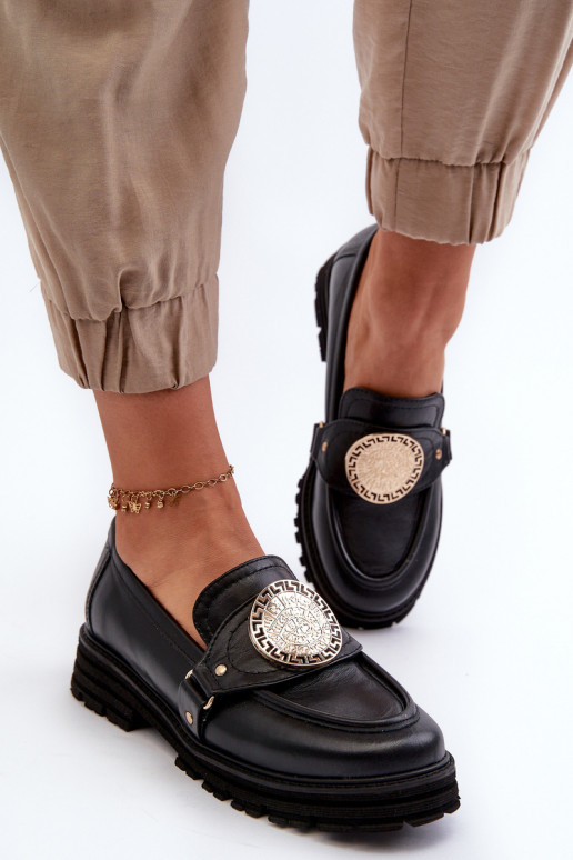 Zazoo 3485 Mokassins für Damen mit goldenen Details Ermöglichtturleder Zazoo 3485 Mokassins für Damen mit goldenen Details Ermöglichtturleder