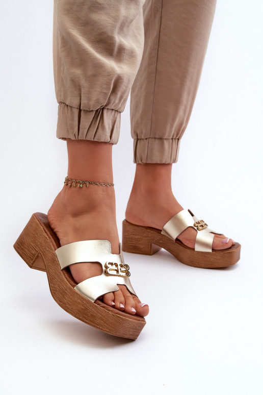 Zazoo 40412 Haut Eleganter Stil Damenhausschuhe mit Ornamenten goldene Farbe Zazoo 40412 Haut Eleganter Stil Damenhausschuhe mit Ornamenten goldene Farbe