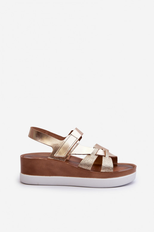 Zazoo 40397 Feminin Damensandalen mit einer Plattform goldene Farbe Zazoo 40397 Feminin Damensandalen mit einer Plattform goldene Farbe