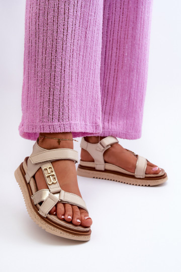 Zazoo 50103 Damen Sandalen mit Plateau in sandfarben