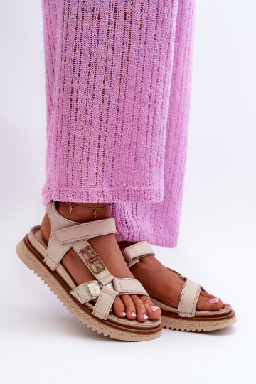 Zazoo 50103 Feminin Damensandalen mit einer Plattform Beige 2