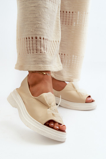 Zazoo 2939 Damensandalen Feminin mit Bändern elfenbeinfarbe