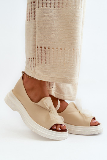 Zazoo 2939 Damensandalen Feminin mit Bändern elfenbeinfarbe 2