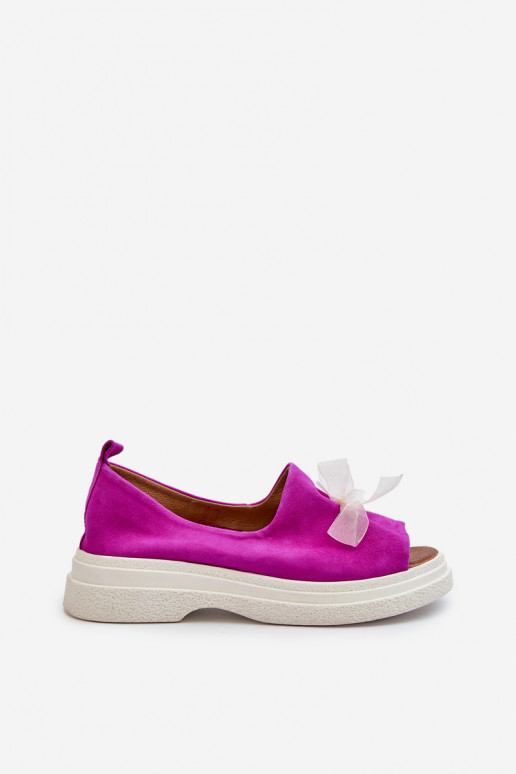 Zazoo 2939 INildledersandalen für Damen mit Bändern pinke Farbe