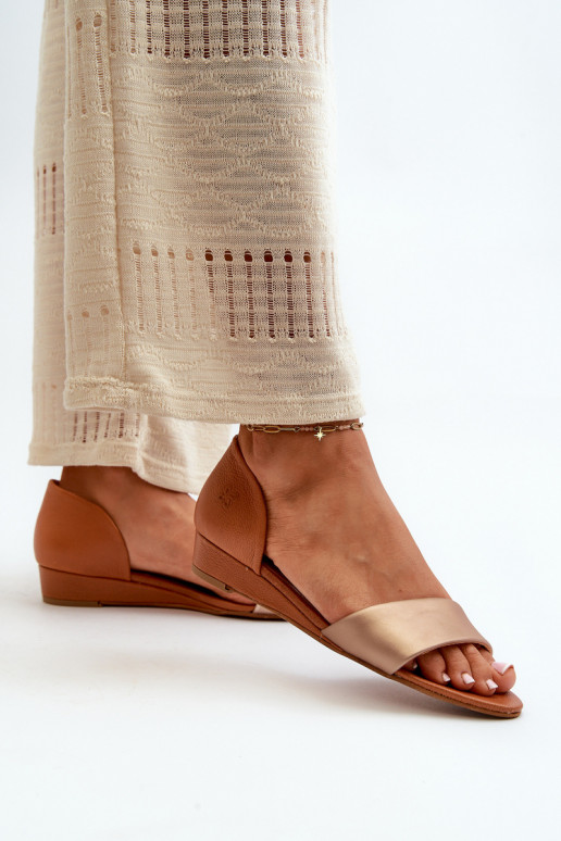 Damensandalen Es mussciejka 1971-68 braun-goldene Farbe Damensandalen Es mussciejka 1971-68 braun-goldene Farbe