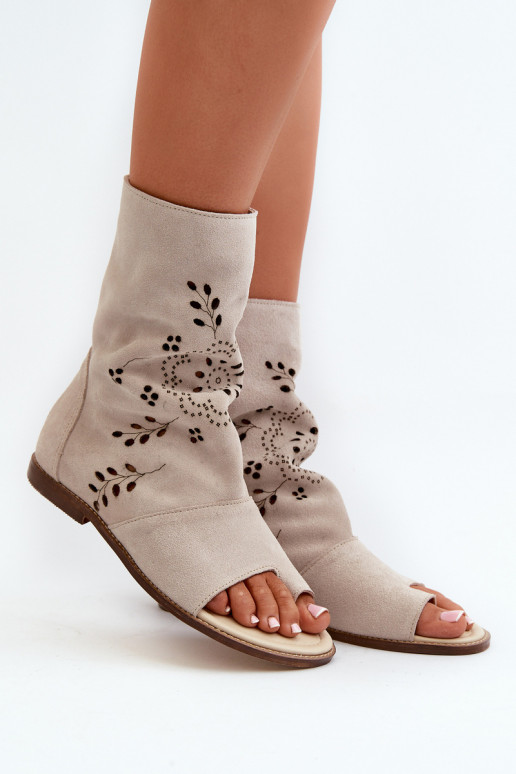 Zazoo 3437 Feminin INildledersandalen mit einem Stiefel Zum Schloss elfenbeinfarbe Zazoo 3437 Feminin INildledersandalen mit einem Stiefel Zum Schloss elfenbeinfarbe