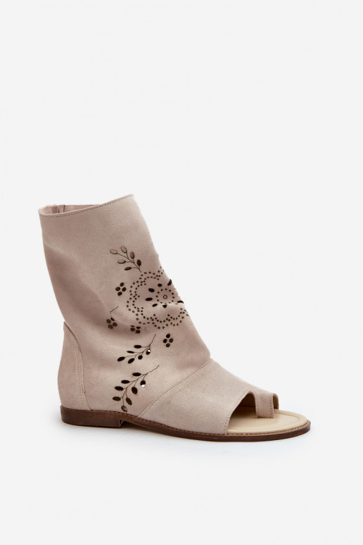 Zazoo 3437 Feminin INildledersandalen mit einem Stiefel Zum Schloss elfenbeinfarbe Zazoo 3437 Feminin INildledersandalen mit einem Stiefel Zum Schloss elfenbeinfarbe