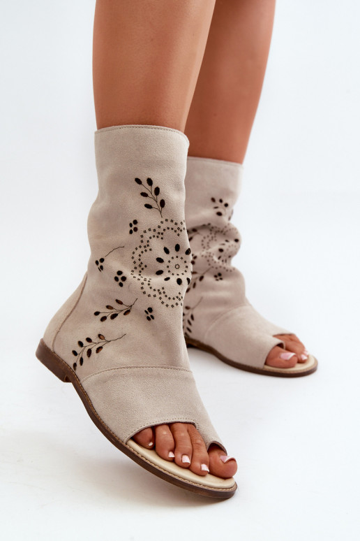 Zazoo 3437 Feminin INildledersandalen mit einem Stiefel Zum Schloss elfenbeinfarbe Zazoo 3437 Feminin INildledersandalen mit einem Stiefel Zum Schloss elfenbeinfarbe