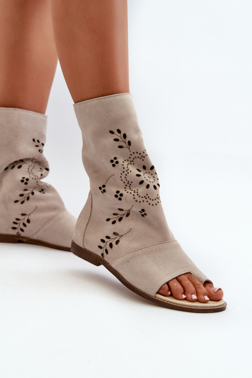 Zazoo 3437 Feminin INildledersandalen mit einem Stiefel Zum Schloss elfenbeinfarbe Zazoo 3437 Feminin INildledersandalen mit einem Stiefel Zum Schloss elfenbeinfarbe