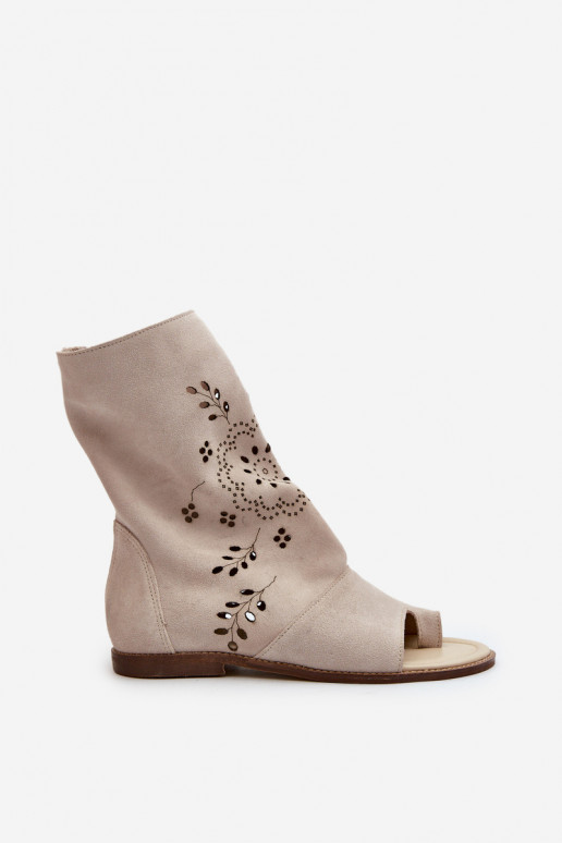 Zazoo 3437 Feminin INildledersandalen mit einem Stiefel Zum Schloss elfenbeinfarbe Zazoo 3437 Feminin INildledersandalen mit einem Stiefel Zum Schloss elfenbeinfarbe