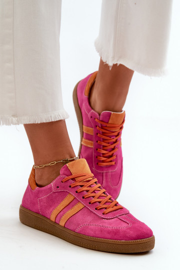 Zazoo N1068 aus INildleder Niedrig Sneakers Stilvollllschuhe Feminin pinke Farbe