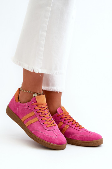 Zazoo N1068 aus INildleder Niedrig Sneakers Stilvollllschuhe Feminin pinke Farbe 2