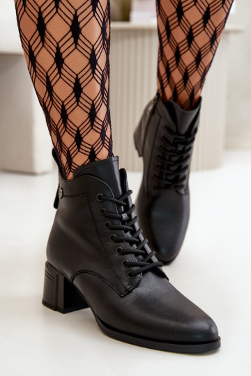 Schnürstiefel Feminin mit Absätzen Aus Ermöglichtturleder sich Zuarm laufen schZuarze Farbe Vinceza 91110 2