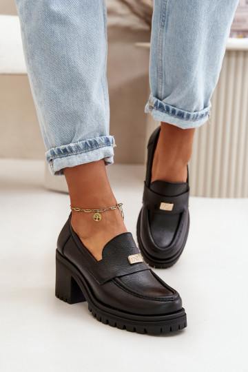 Zazoo 20168 Eleganter Stil Schuhe Feminin mit Absätzen Ermöglichtturleder schZuarze Farbe 2