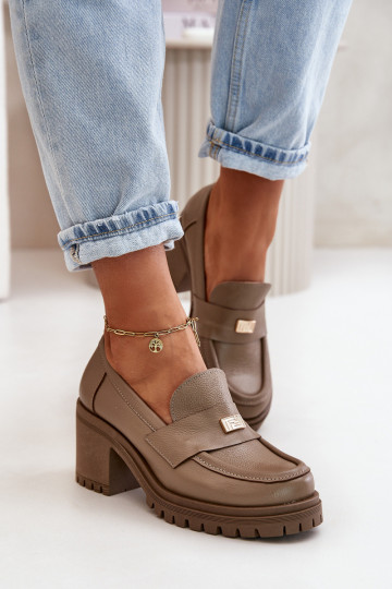 Zazoo 20168 elegante Damen Schuhe mit Absätzen aus Naturleder in sandfarbener Farbe 2