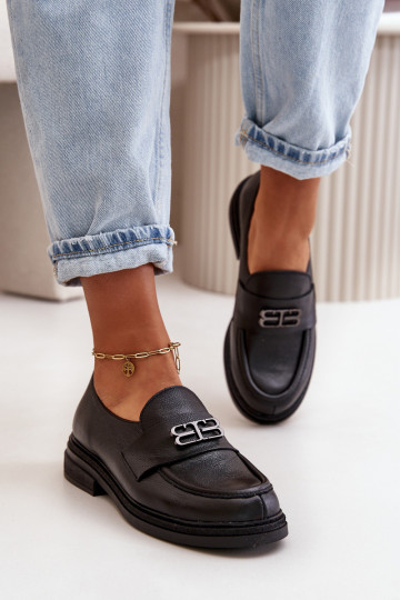Zazoo 20174 Leder elegante Damen Schuhe mit breiten Absätzen in schwarzer Farbe 2