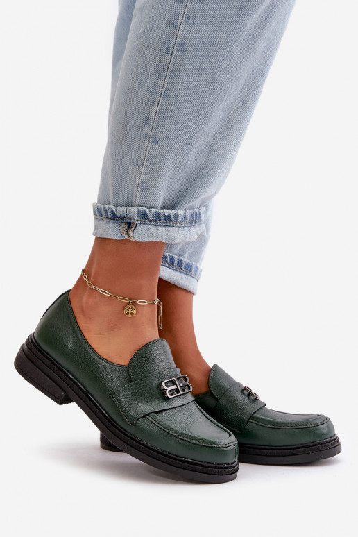 Zazoo 20174 Haut Eleganter Stil Schuhe Feminin mit breiten Absätzen Khaki-Farbe-Farbe Zazoo 20174 Haut Eleganter Stil Schuhe Feminin mit breiten Absätzen Khaki-Farbe-Farbe